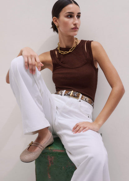 Gold Mesh AM-PM Ballet Flat | ME+EM