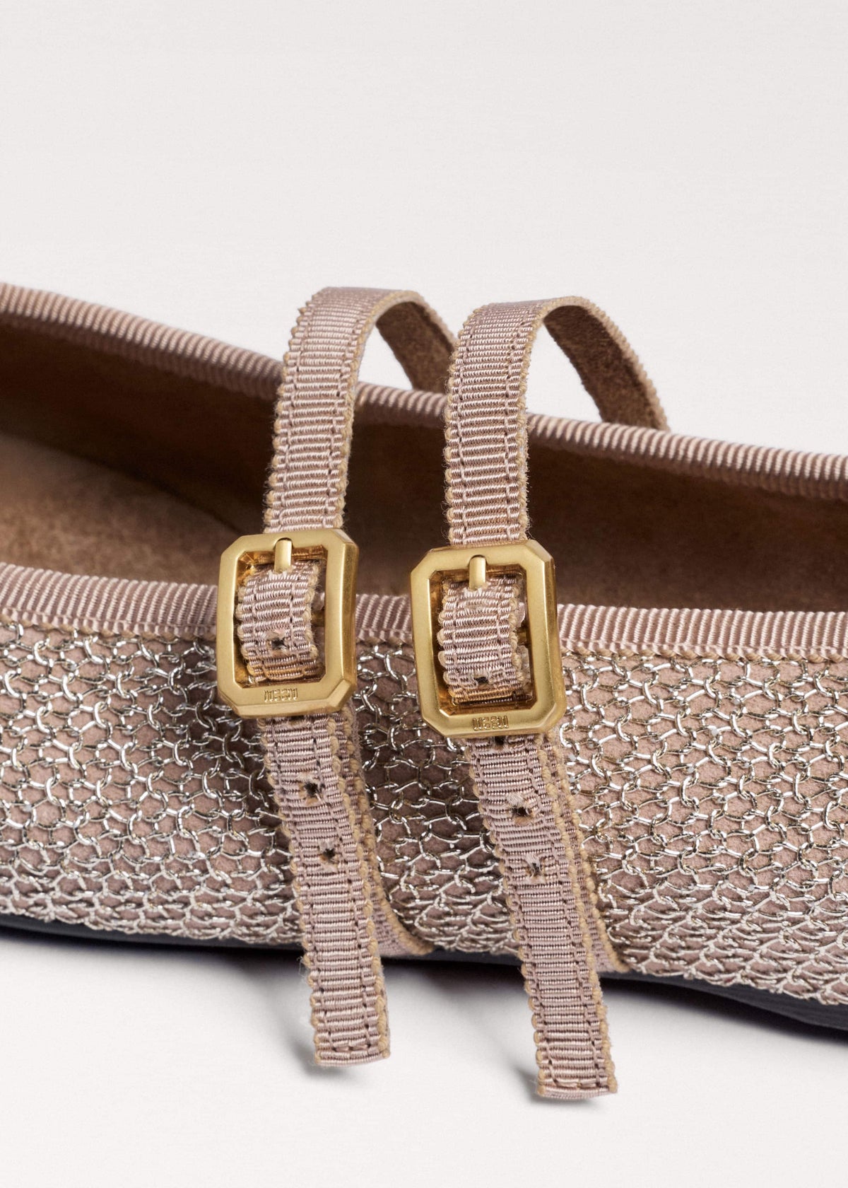 Gold Mesh AM-PM Ballet Flat | ME+EM