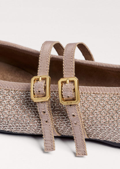 Gold Mesh AM-PM Ballet Flat | ME+EM