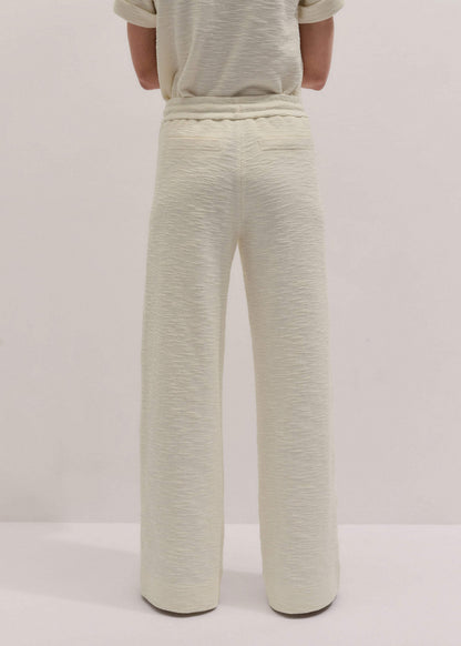 Cream Wide-Leg Track Pant | ME+EM