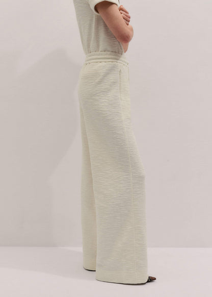 Cream Wide-Leg Track Pant | ME+EM