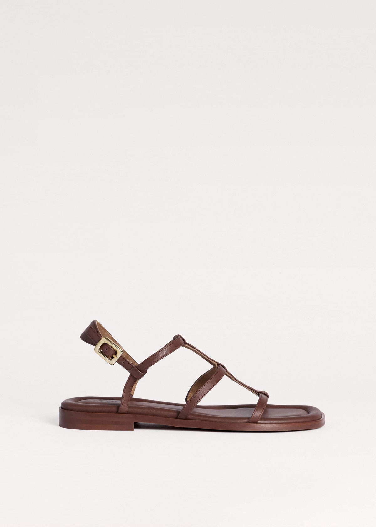 Dark Brown Caged Flat Sandal | ME+EM