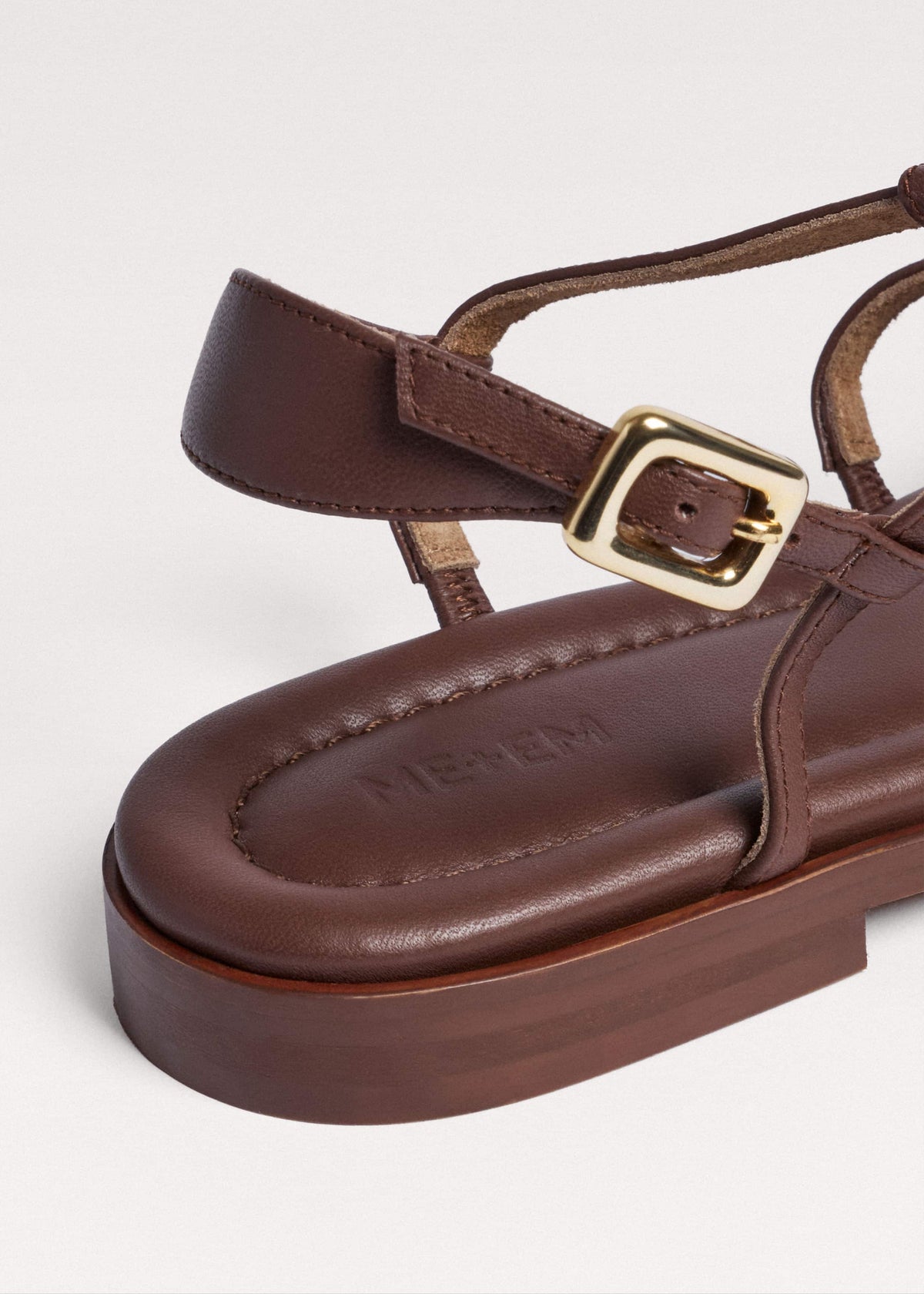 Dark Brown Caged Flat Sandal | ME+EM