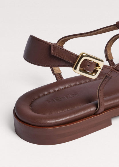 Dark Brown Caged Flat Sandal | ME+EM