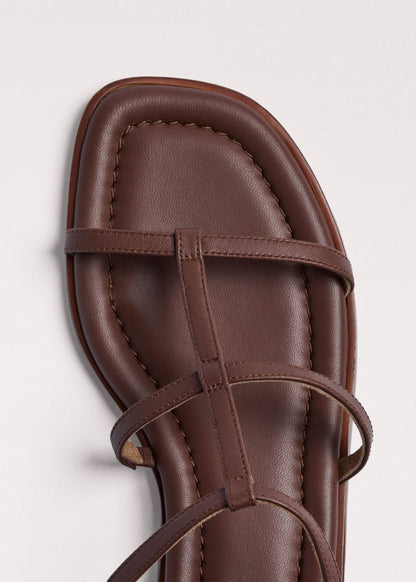 Dark Brown Caged Flat Sandal | ME+EM