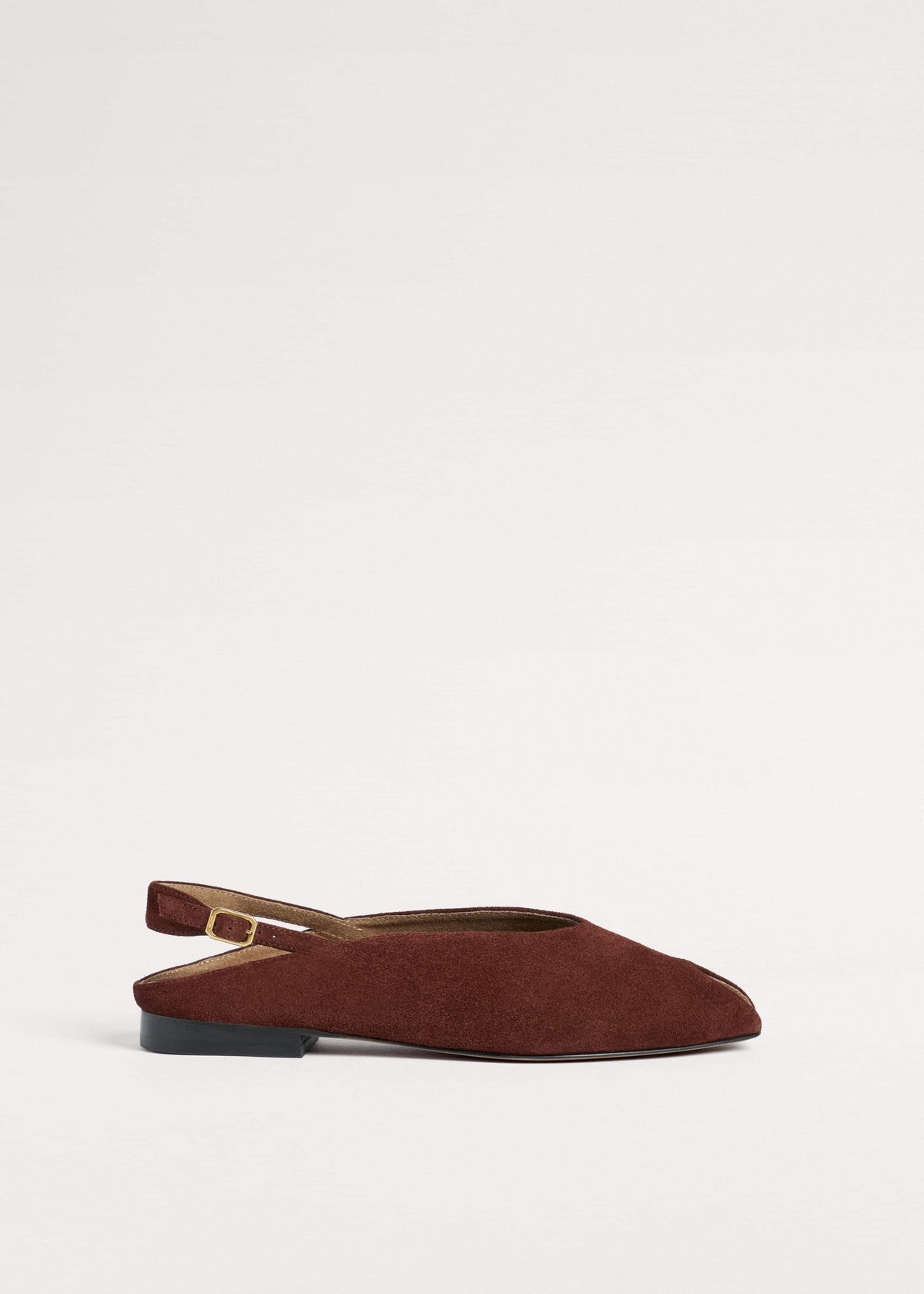 Cinnamon Brown Peep Toe Flat | ME+EM