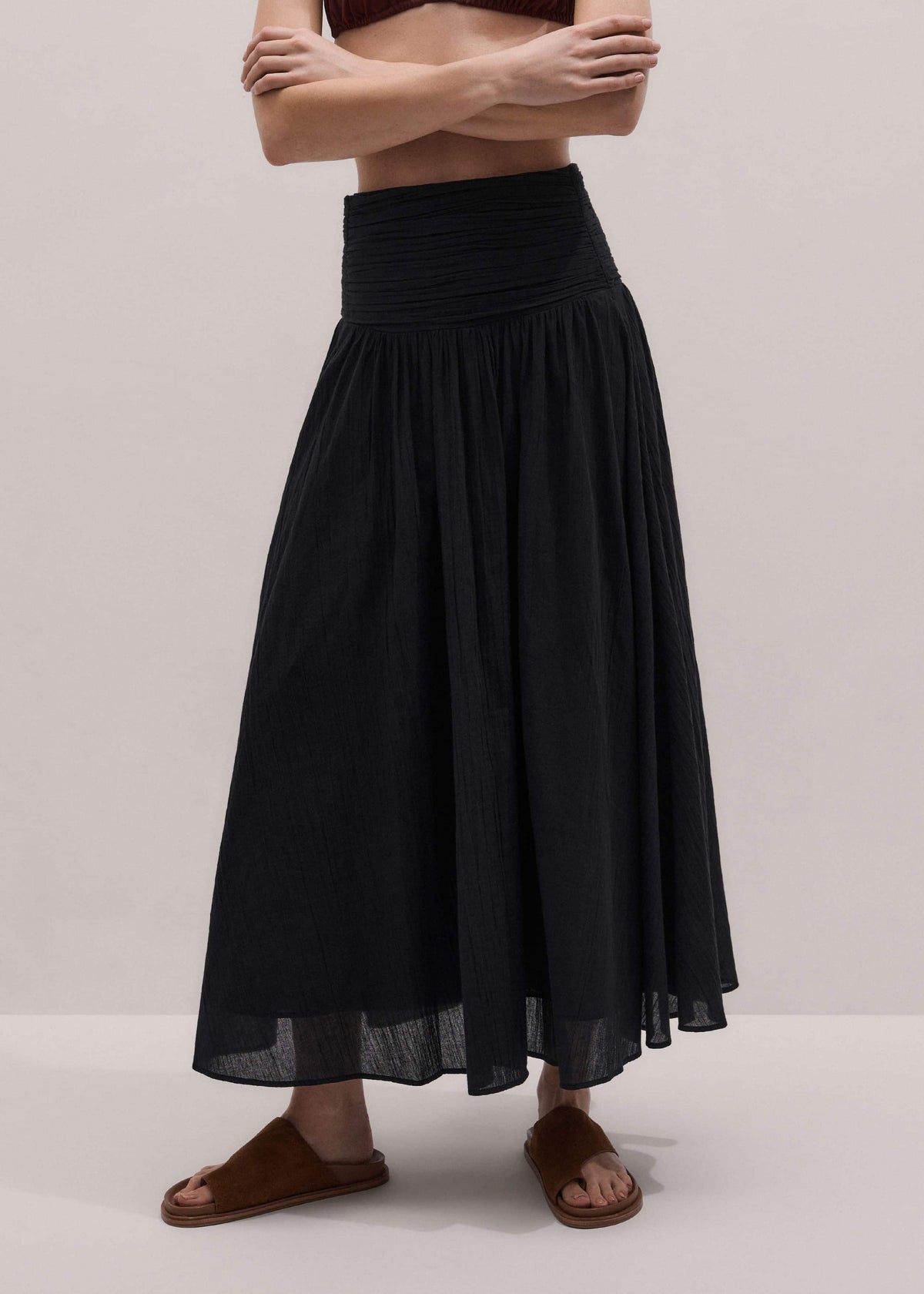Black Relaxed Maxi Skirt | ME+EM