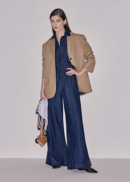 Blue Relaxed Wide-Leg AM-PM Jumpsuit | ME+EM