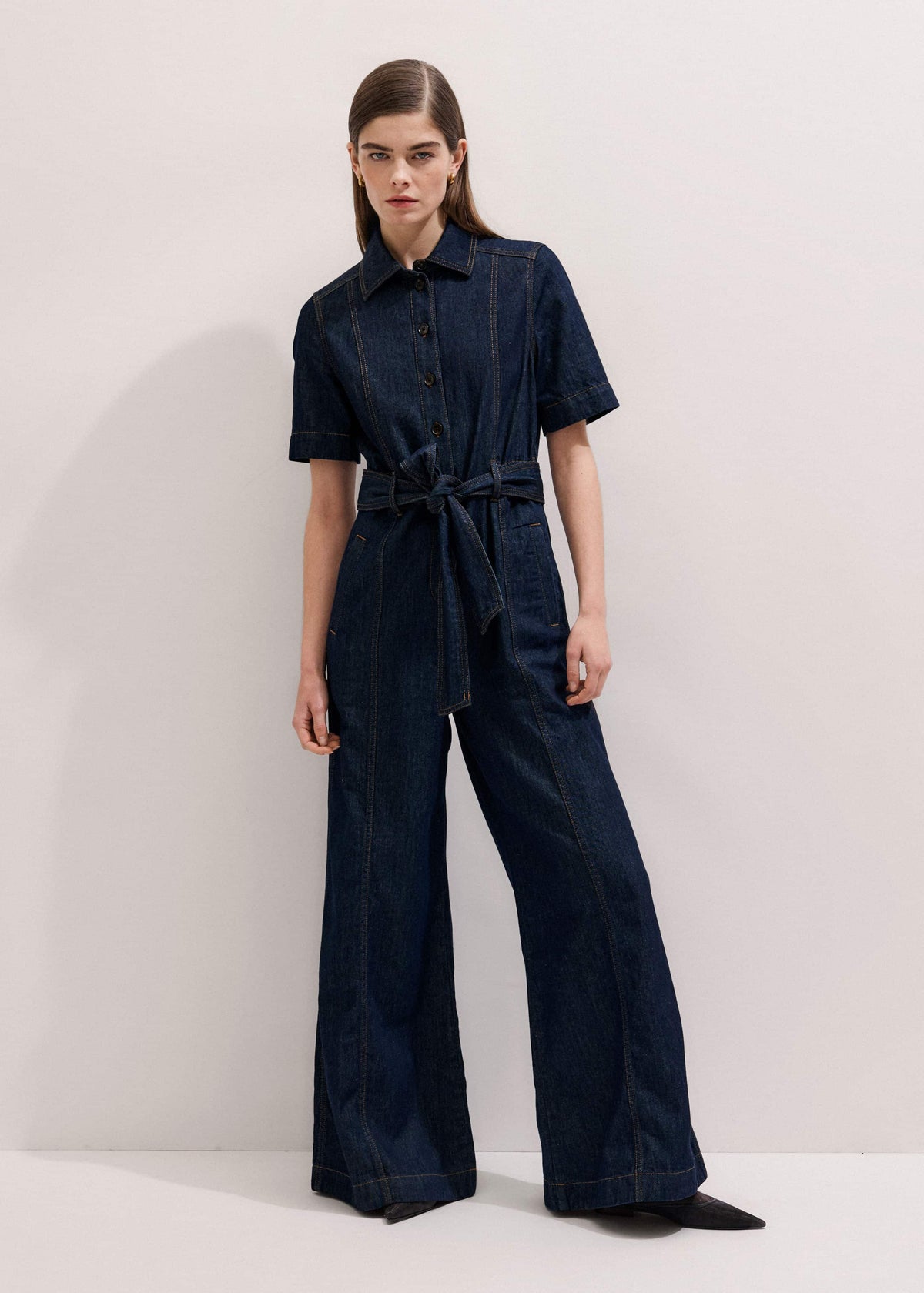Blue Relaxed Wide-Leg AM-PM Jumpsuit | ME+EM