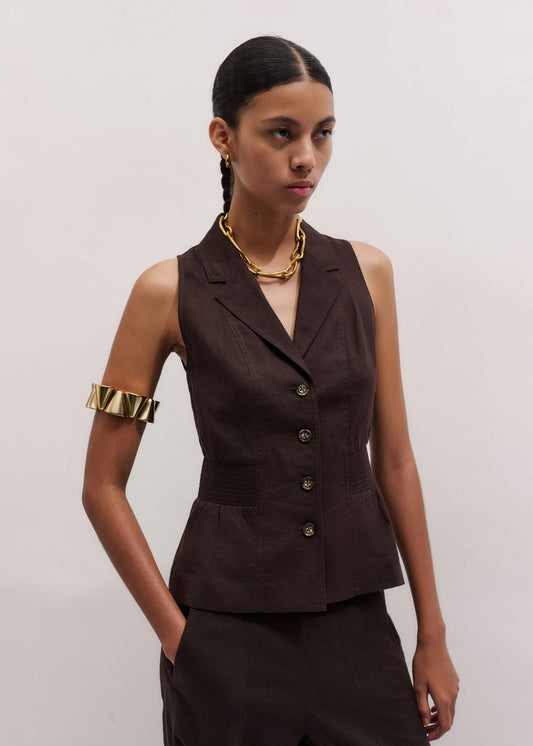 Brown Halterneck Vest | ME+EM