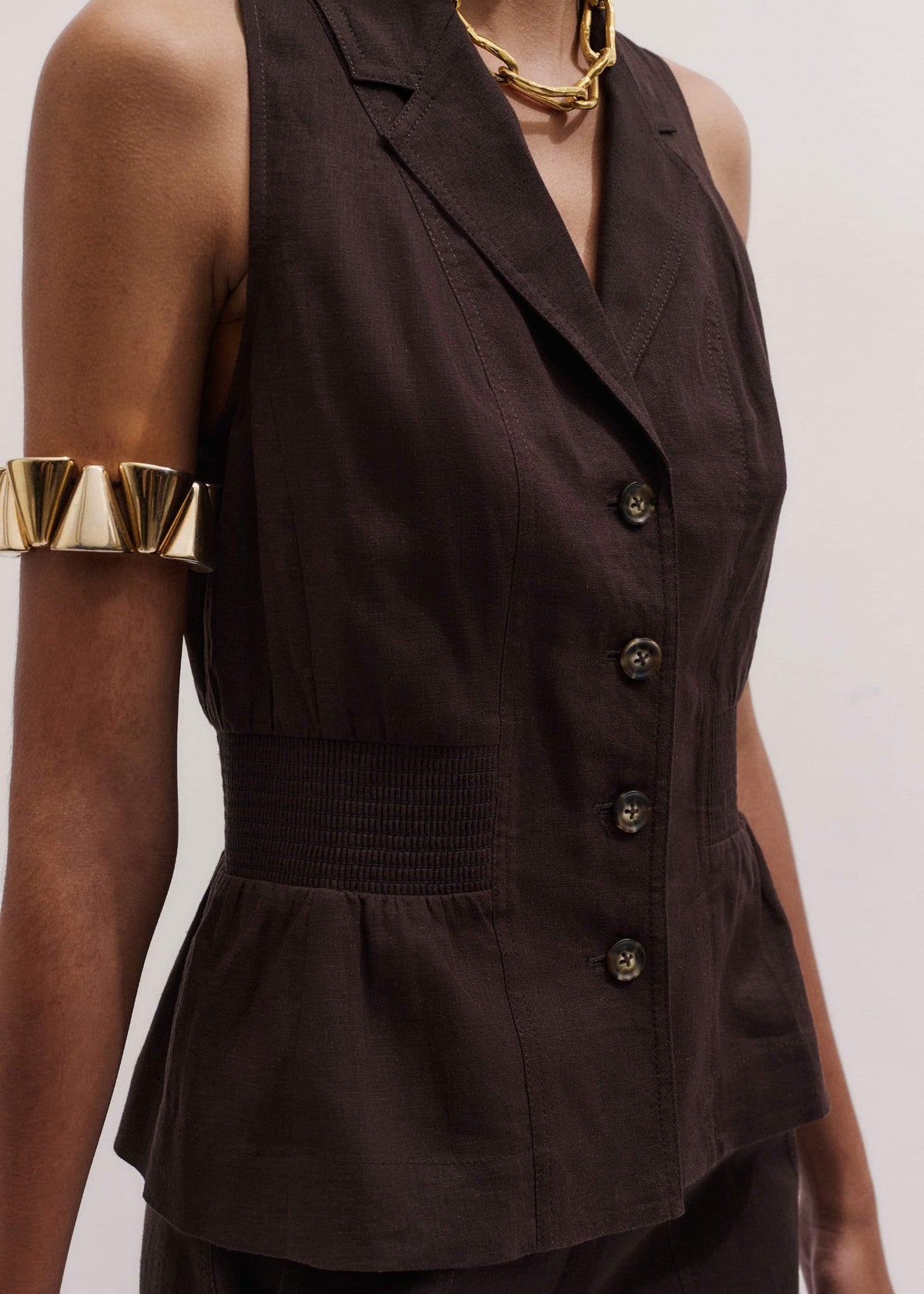 Brown Halterneck Vest | ME+EM