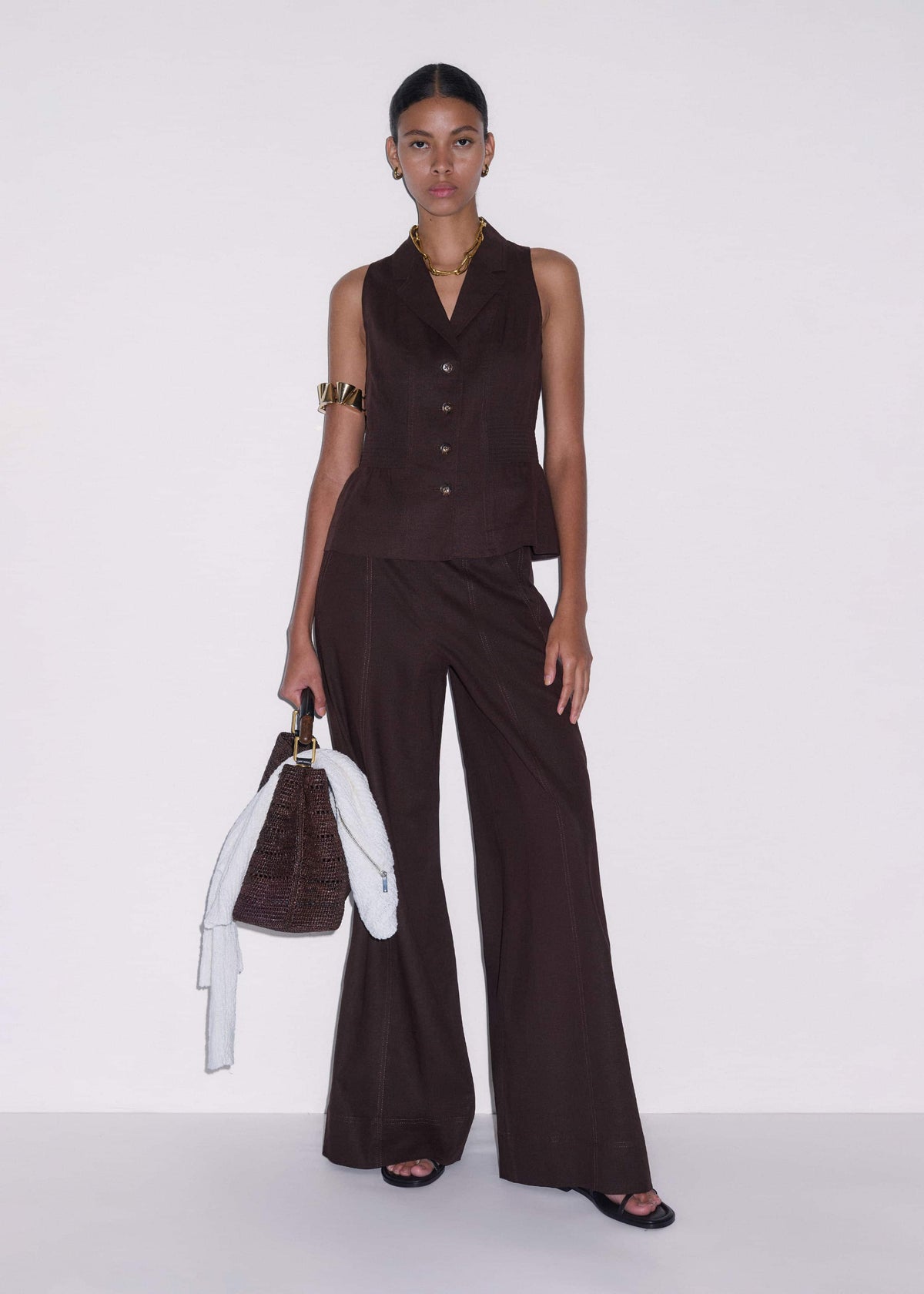 Brown Halterneck Vest | ME+EM