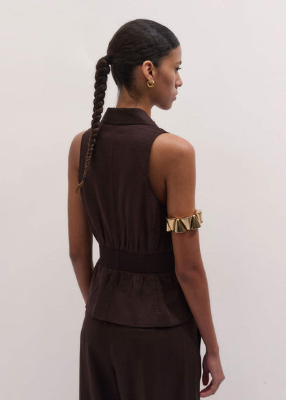 Brown Halterneck Vest | ME+EM