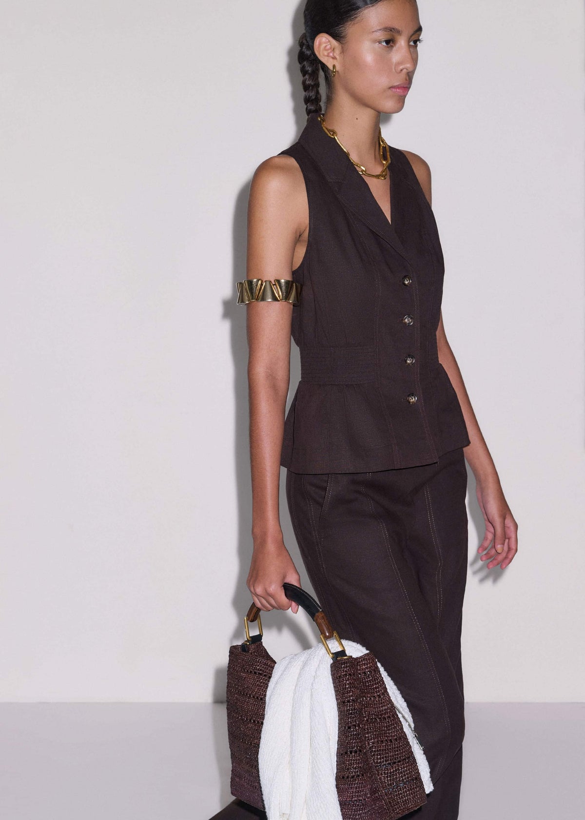 Brown Halterneck Vest | ME+EM