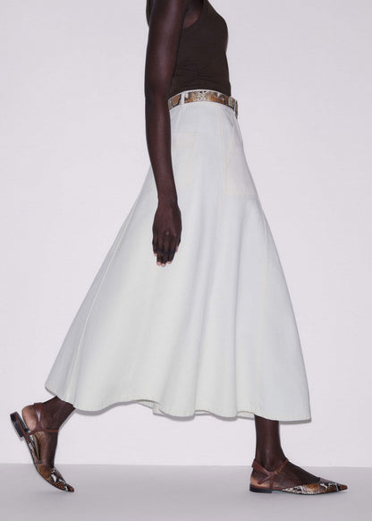 White Panelled A-Line Maxi Skirt | ME+EM