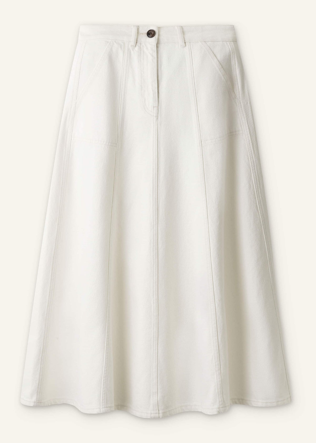 White Panelled A-Line Maxi Skirt | ME+EM