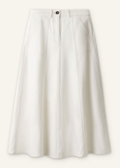 White Panelled A-Line Maxi Skirt | ME+EM