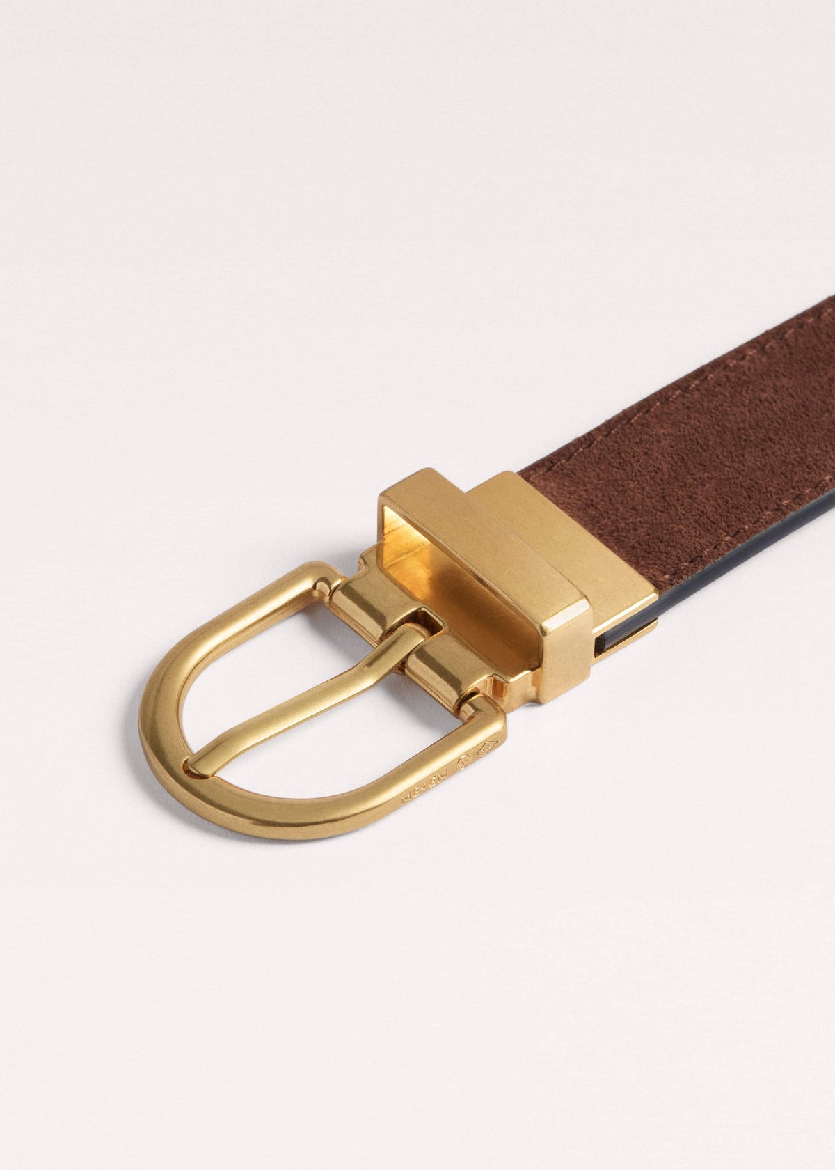 Chestnut Round Buckle Reversible Belt | ME+EM