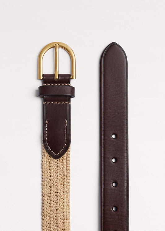 Natural Round Raffia Summer Belt | ME+EM