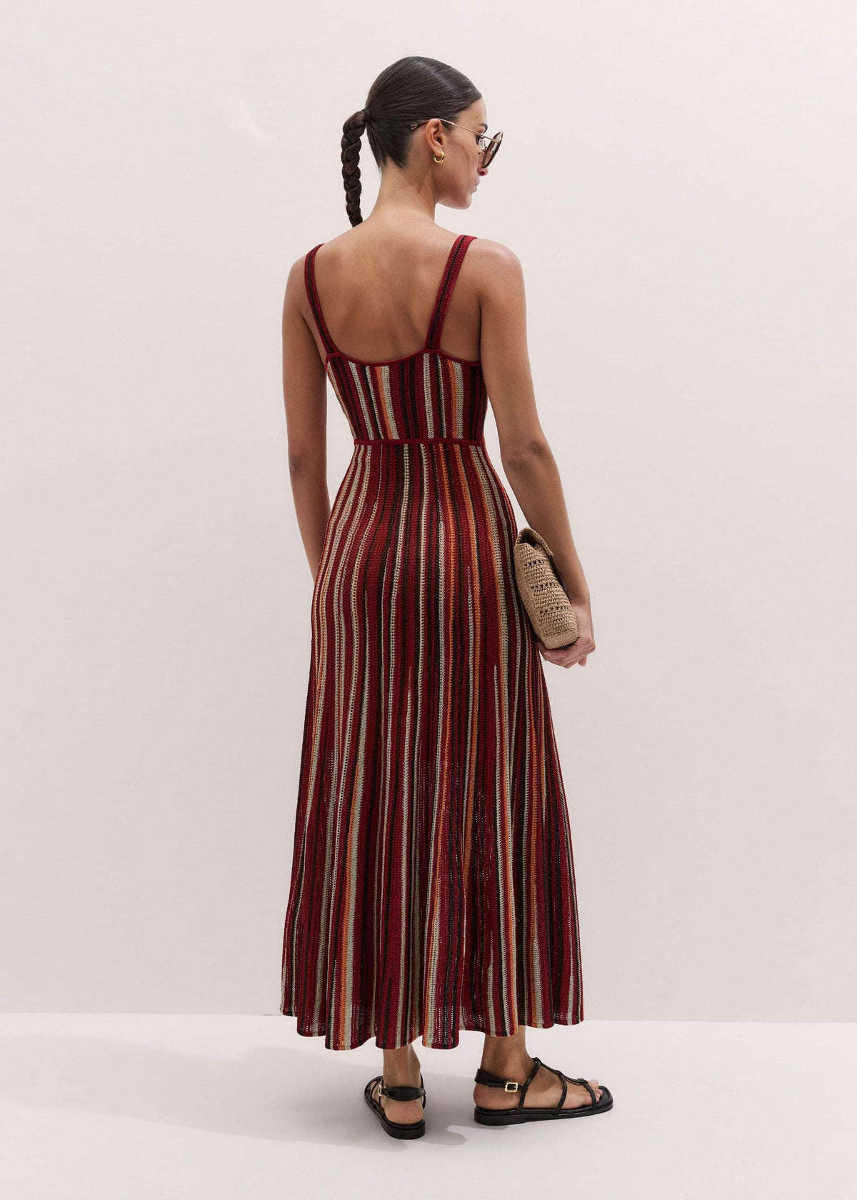 Red Metallic Knit Maxi Dress | ME+EM