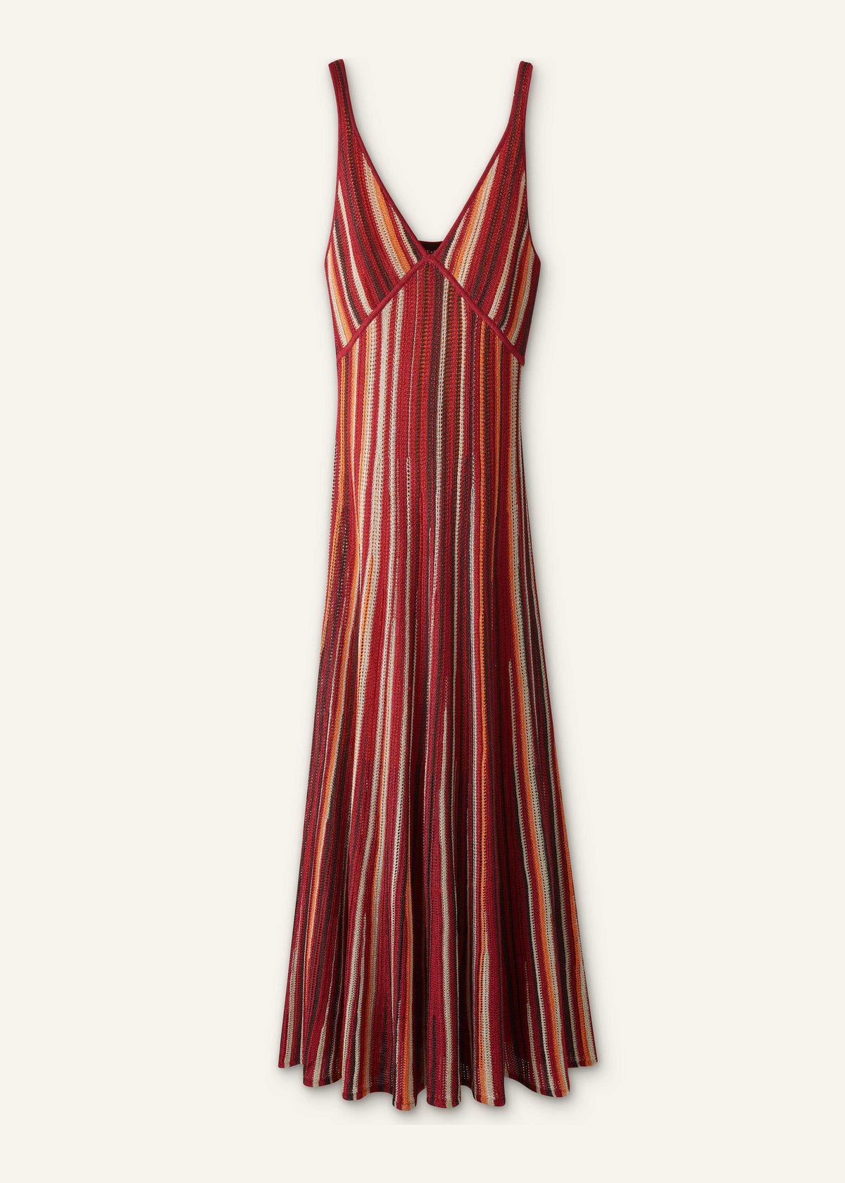 Red Metallic Knit Maxi Dress | ME+EM