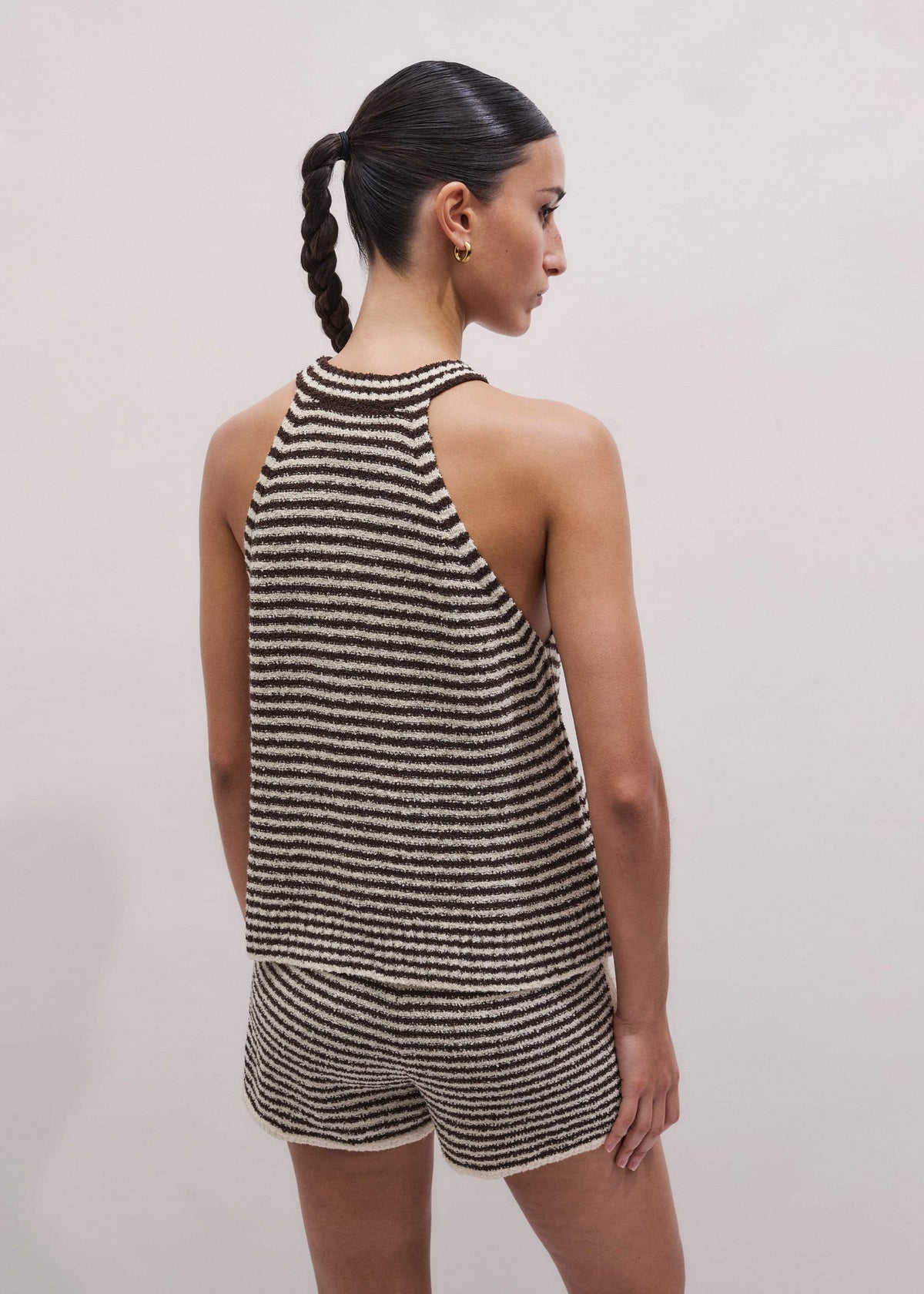 Cocoa Brown Stripe Short Co-ord | ME+EM