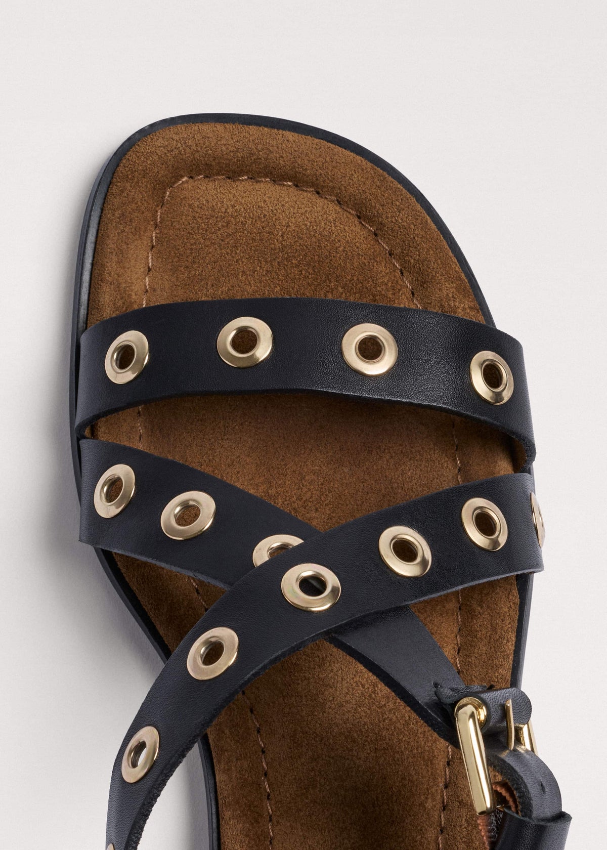 Black Eyelet Stud Sandal | ME+EM