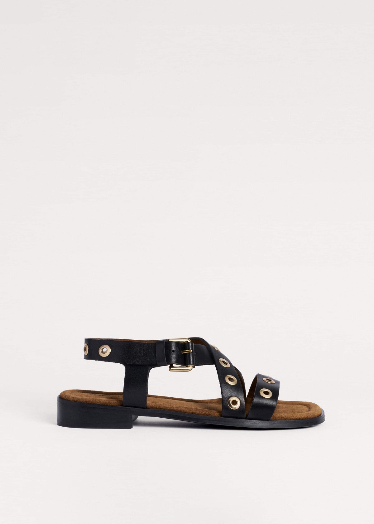 Black Eyelet Stud Sandal | ME+EM