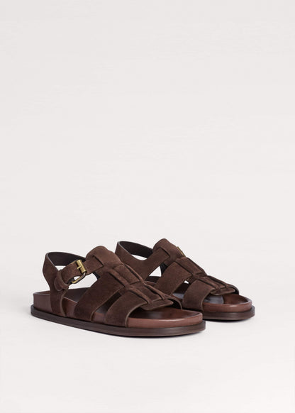 Dark Brown Open Toe Fisherman Sandal | ME+EM