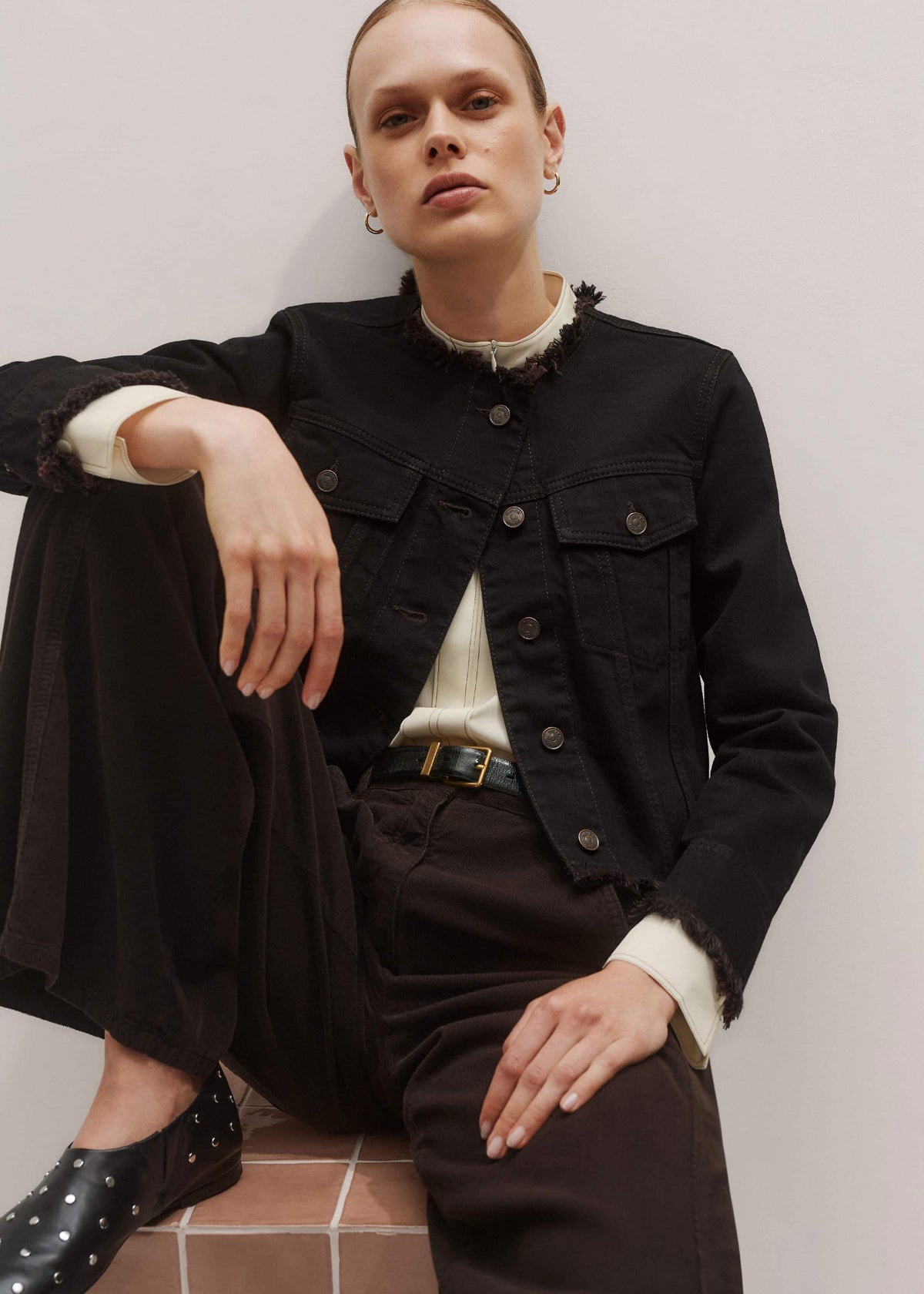 Black Studded Slipper | ME+EM