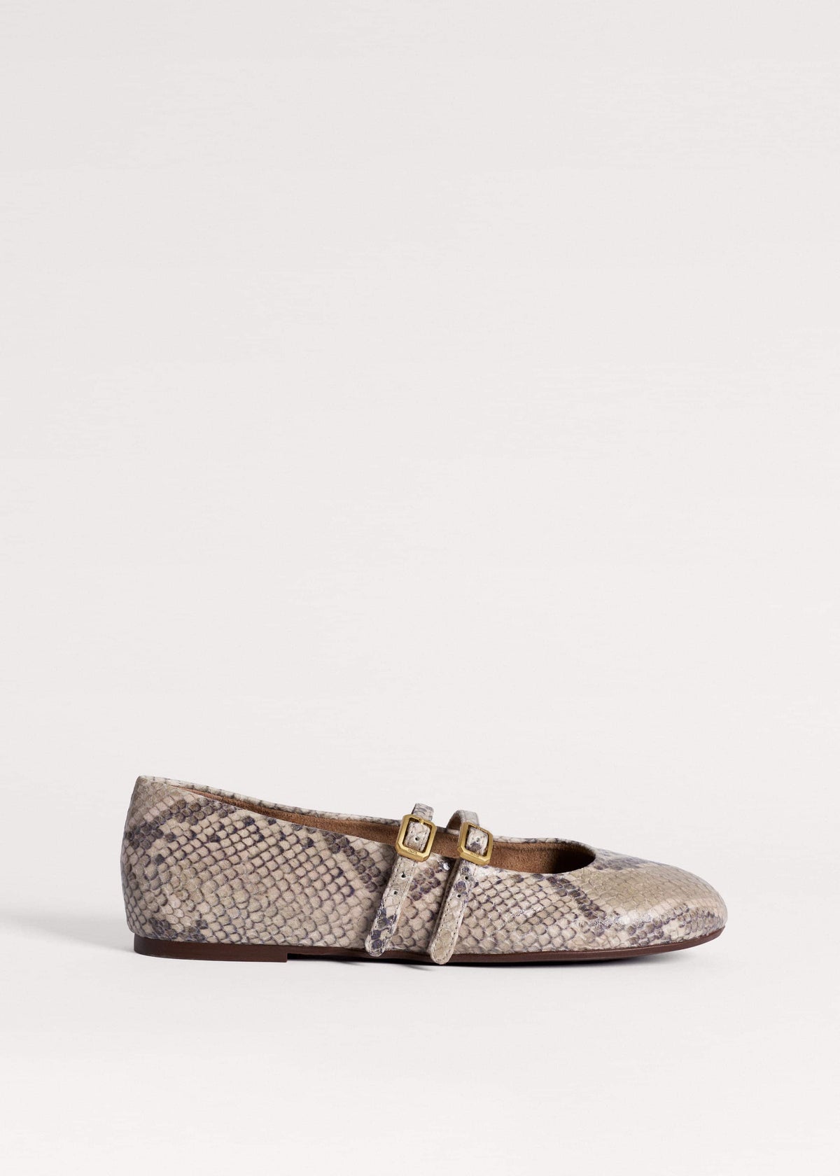 Gray Snake Print Ballet Flat | ME+EM