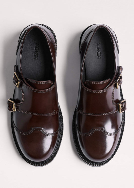 Brown Leather Double Buckle Shoe | ME+EM
