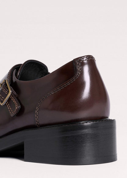 Brown Leather Double Buckle Shoe | ME+EM