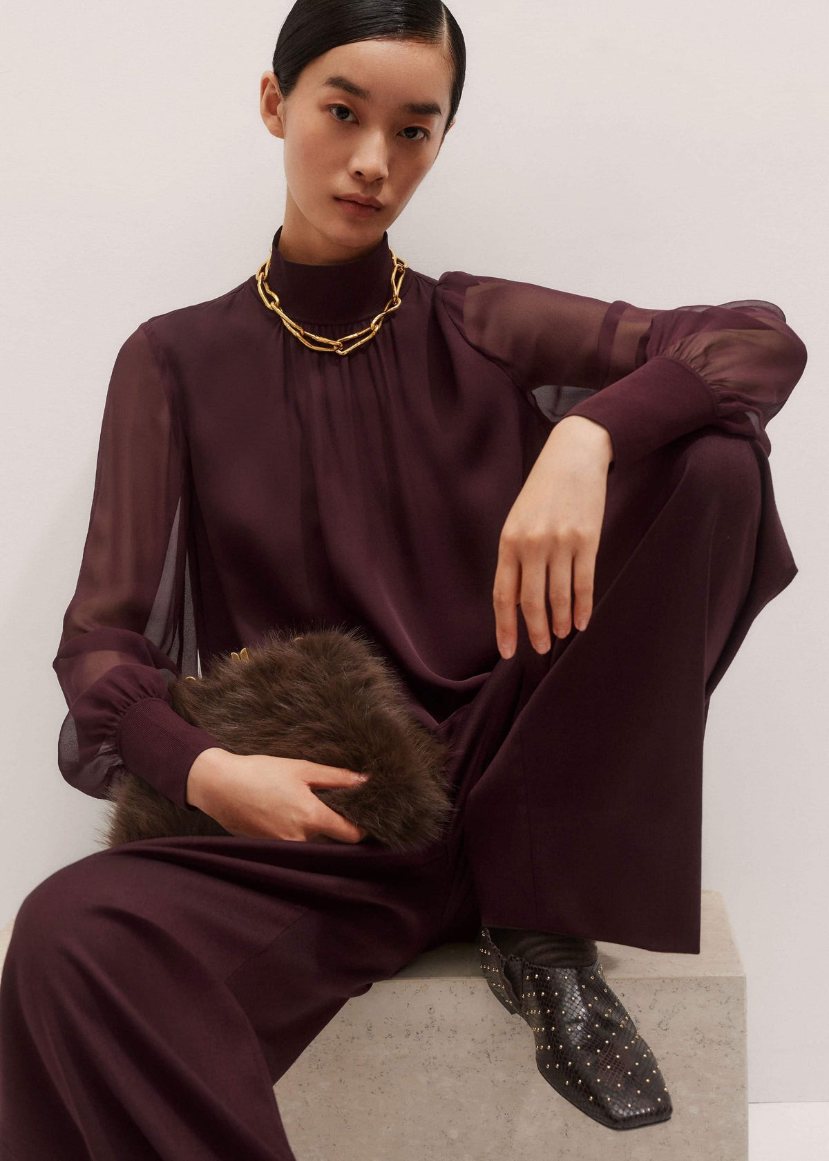 Brown Square Toe Slipper | ME+EM