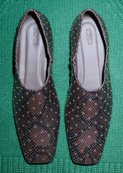 Brown Square Toe Slipper | ME+EM