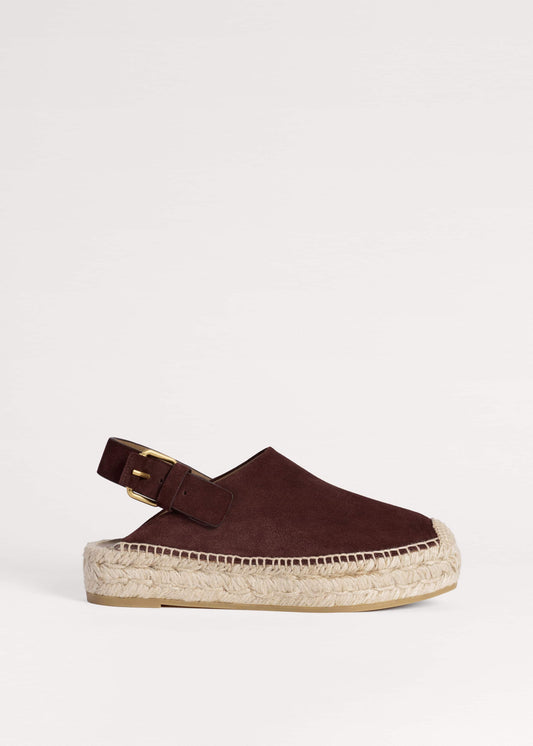 Dark Cinnamon Suede Slingback Espadrille | ME+EM