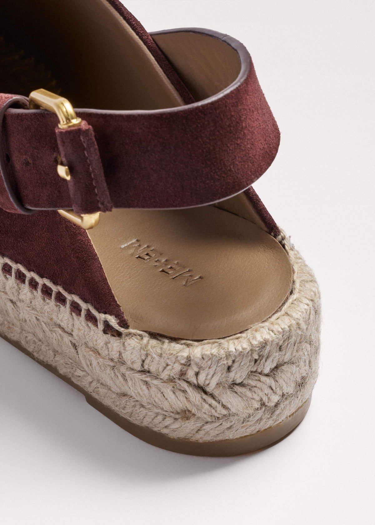 Dark Cinnamon Suede Slingback Espadrille | ME+EM