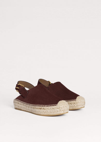 Dark Cinnamon Suede Slingback Espadrille | ME+EM