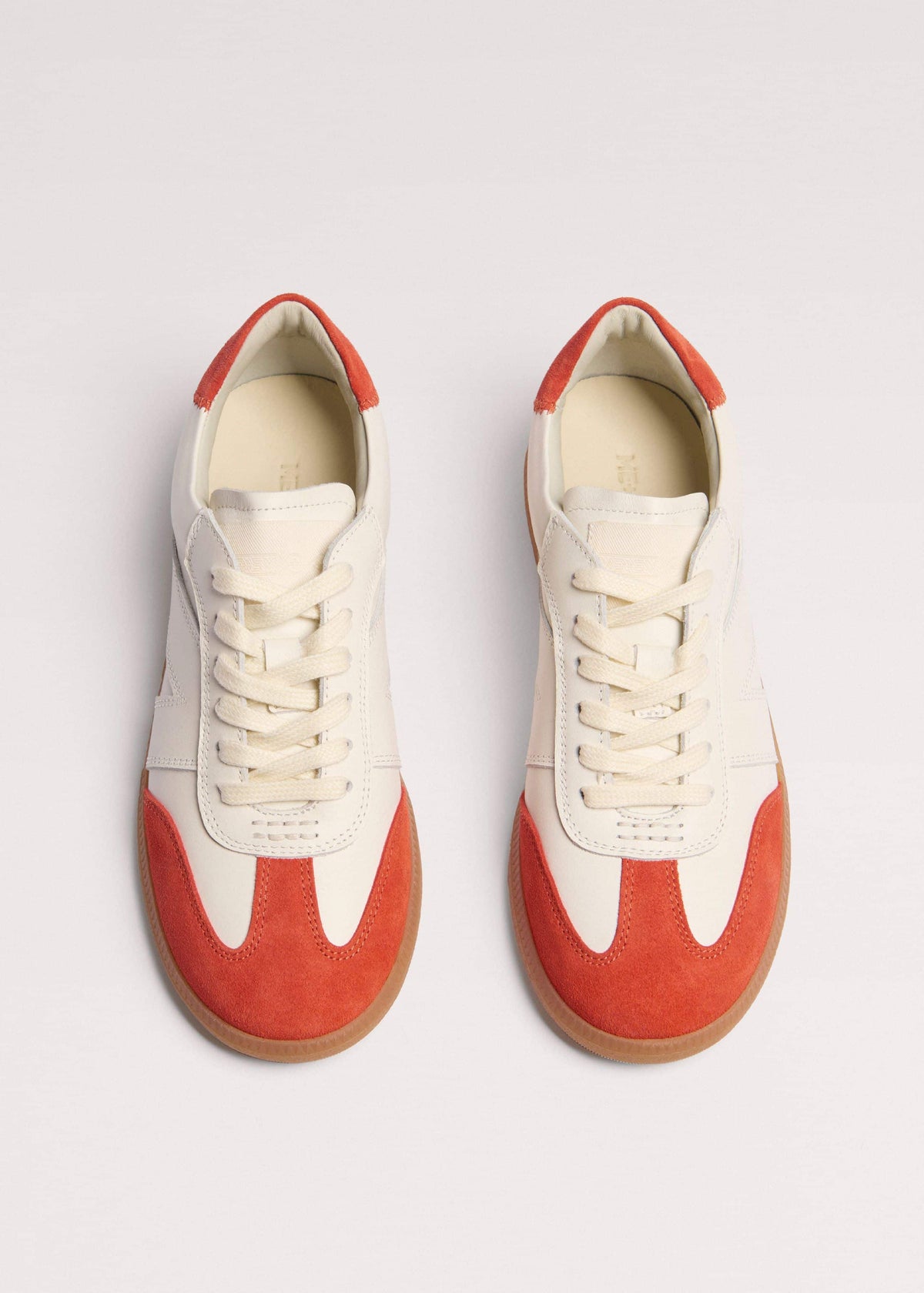 White + Orange Retro Trainer | ME+EM