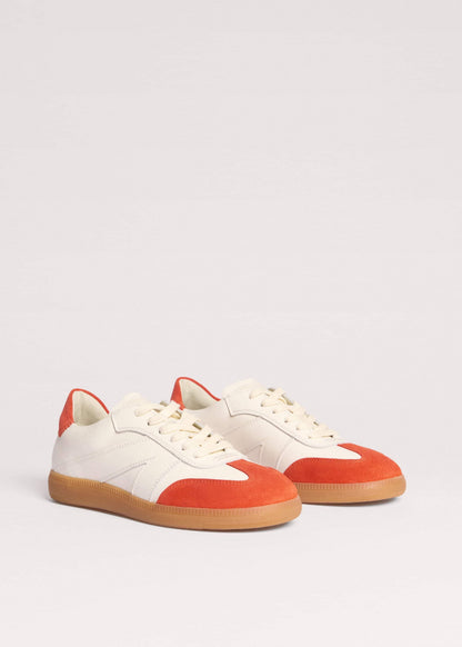 White + Orange Retro Trainer | ME+EM