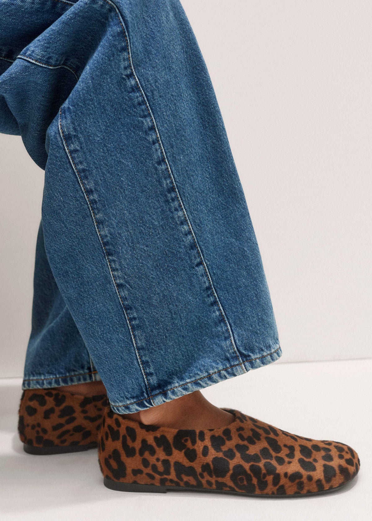 Dark Brown Leopard Print Asymmetric Slipper | ME+EM