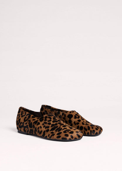 Dark Brown Leopard Print Asymmetric Slipper | ME+EM
