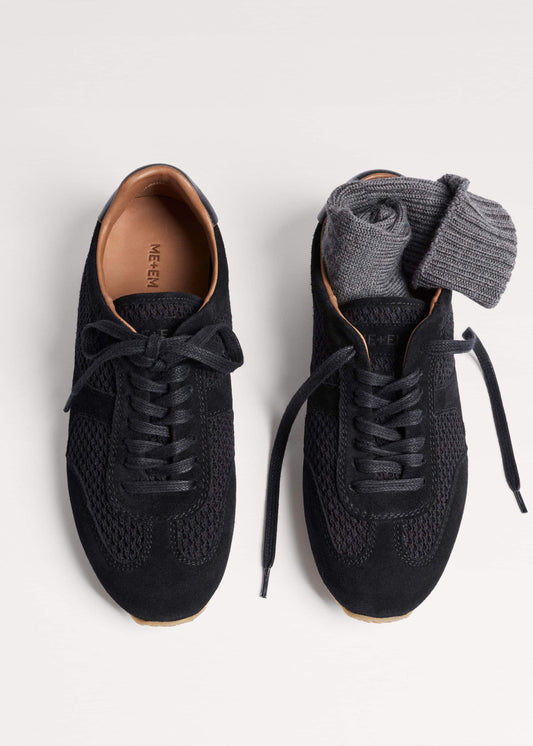 Black Mesh Retro Runner Sneaker | ME+EM