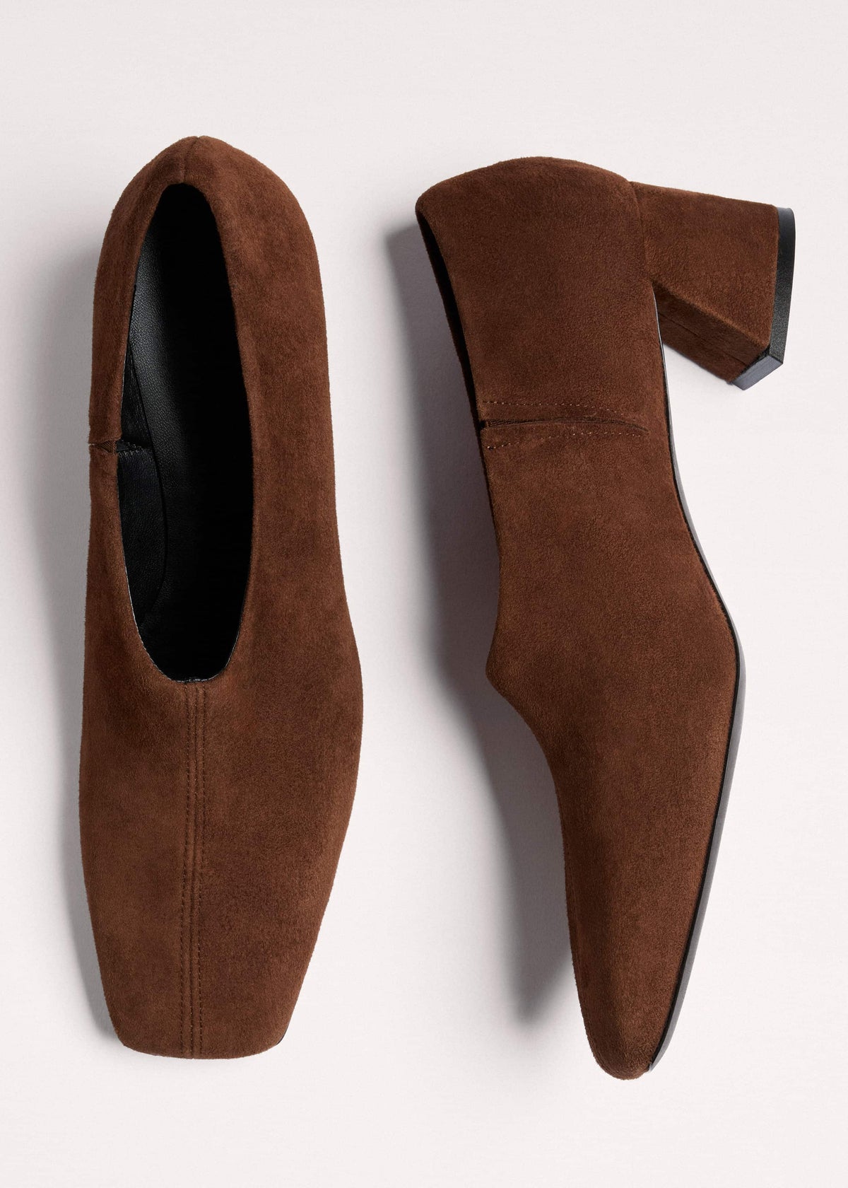 Brown High Front Block Heel | ME+EM
