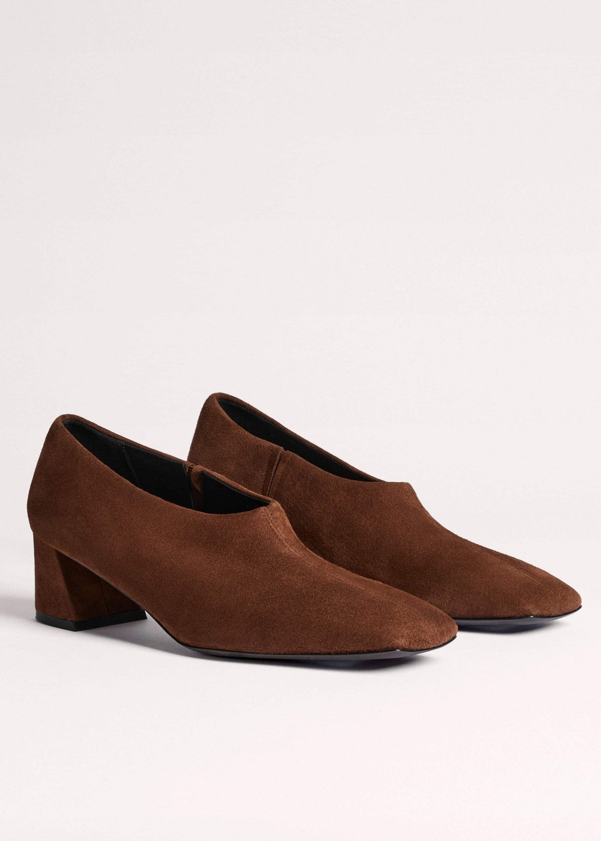 Brown High Front Block Heel | ME+EM