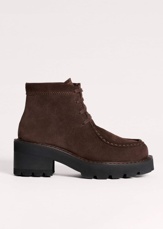 Brown Chunky Lace Up Ankle Boot | ME+EM