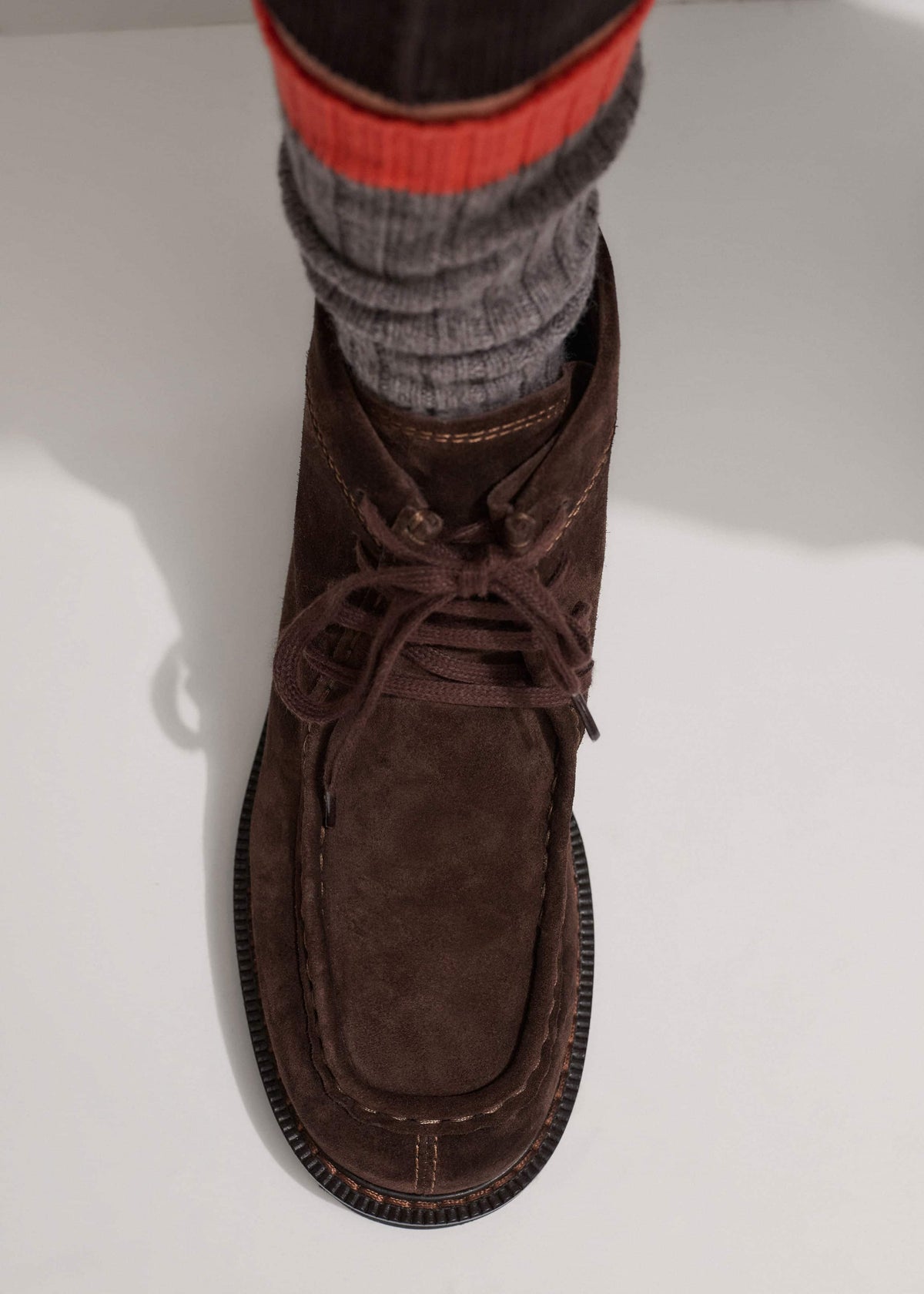 Brown Chunky Lace Up Ankle Boot | ME+EM