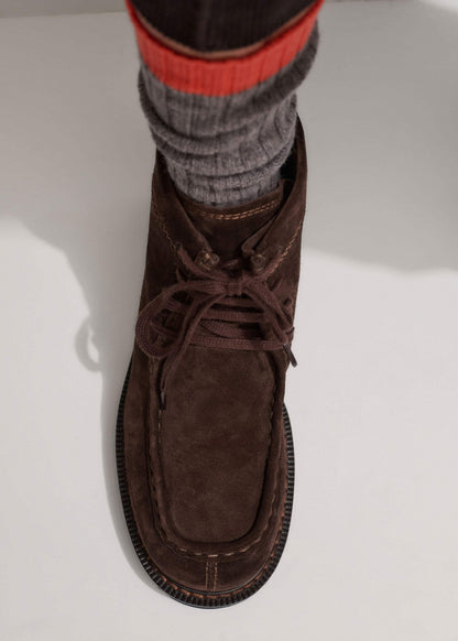 Brown Chunky Lace Up Ankle Boot | ME+EM