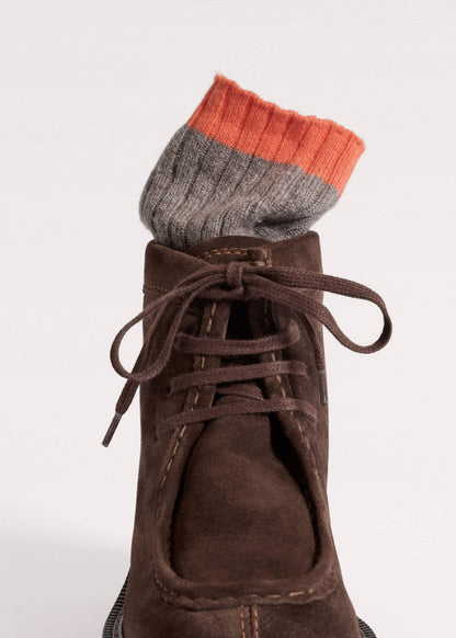 Brown Chunky Lace Up Ankle Boot | ME+EM