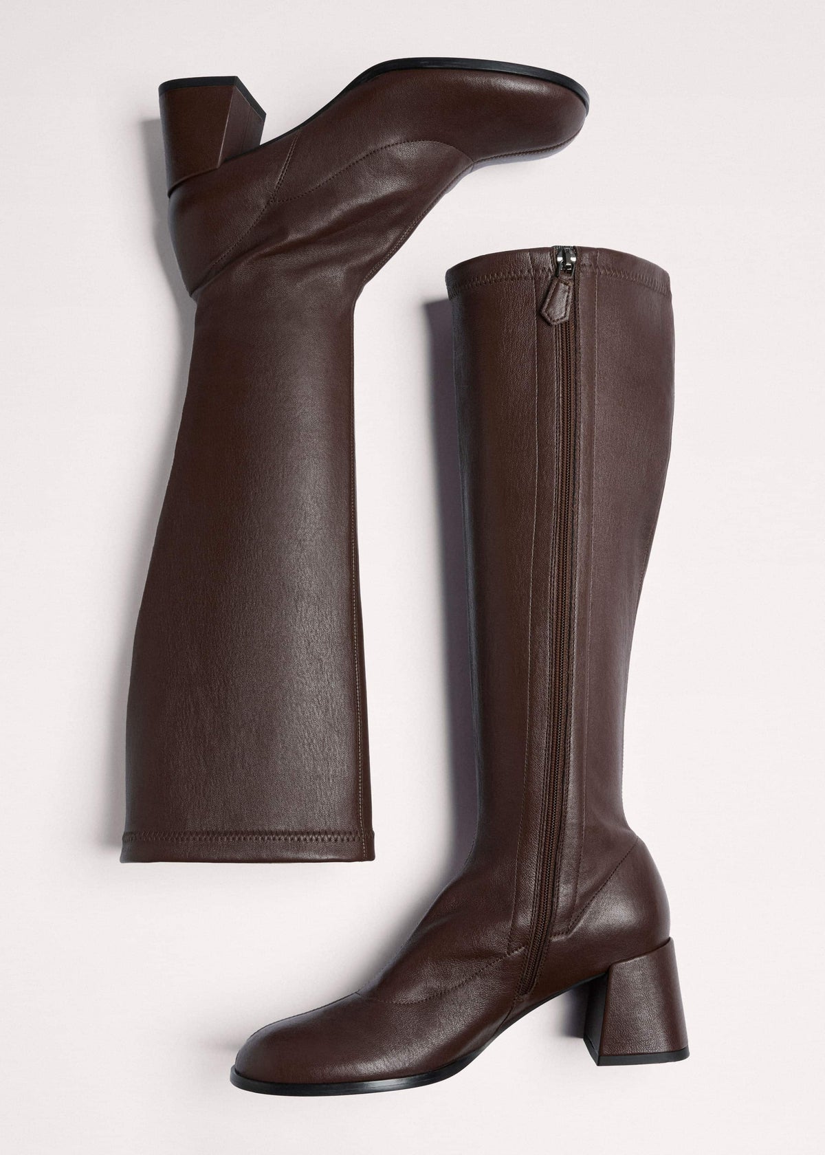 Brown Knee-High Stretch Boot | ME+EM